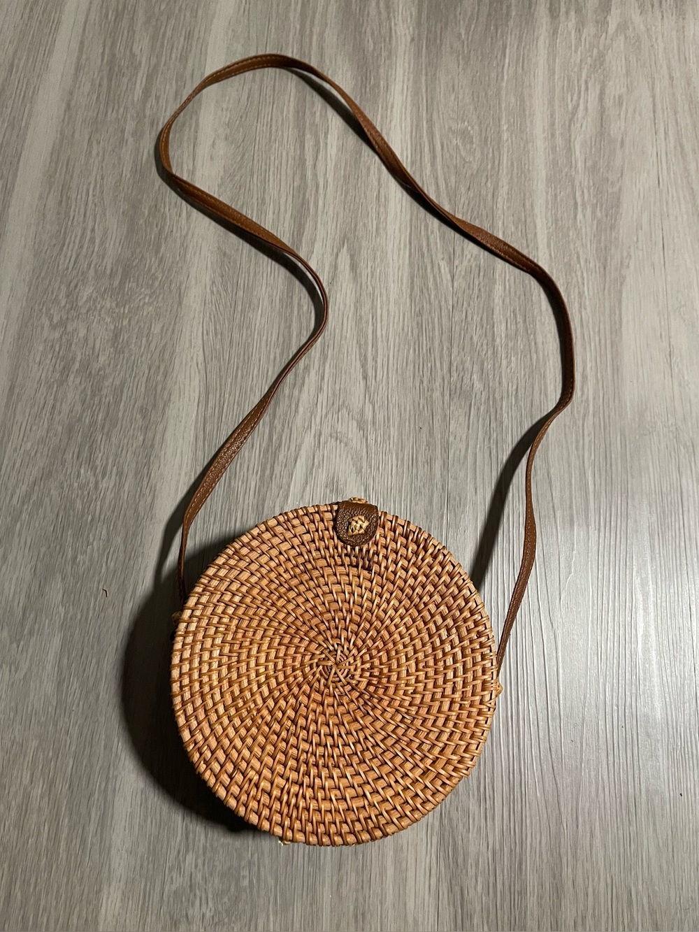 Round Woven Circular Crossbody Purse